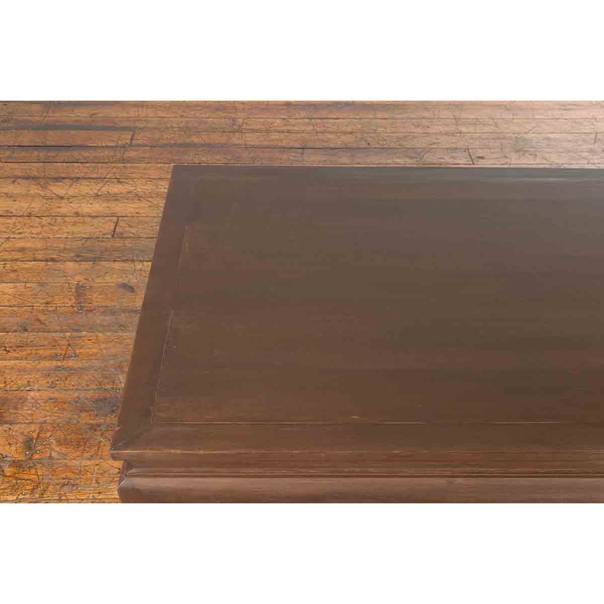 Vintage Thai Chow Legs Coffee Table with Carved Apron and Brown Patina-8. Asian & Chinese Furniture, Art, Antiques, Vintage Home Décor for sale at FEA Home