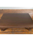 Vintage Thai Chow Legs Coffee Table with Carved Apron and Brown Patina-9. Asian & Chinese Furniture, Art, Antiques, Vintage Home Décor for sale at FEA Home