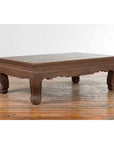 Vintage Thai Chow Legs Coffee Table with Carved Apron and Brown Patina-2. Asian & Chinese Furniture, Art, Antiques, Vintage Home Décor for sale at FEA Home