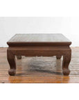 Vintage Thai Chow Legs Coffee Table with Carved Apron and Brown Patina-10. Asian & Chinese Furniture, Art, Antiques, Vintage Home Décor for sale at FEA Home
