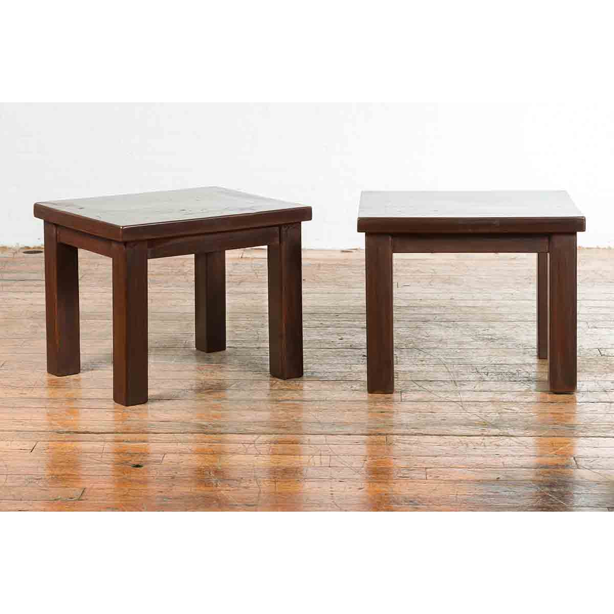 Chinese Contemporary Side Tables in Dark Patina-3. Asian & Chinese Furniture, Art, Antiques, Vintage Home Décor for sale at FEA Home