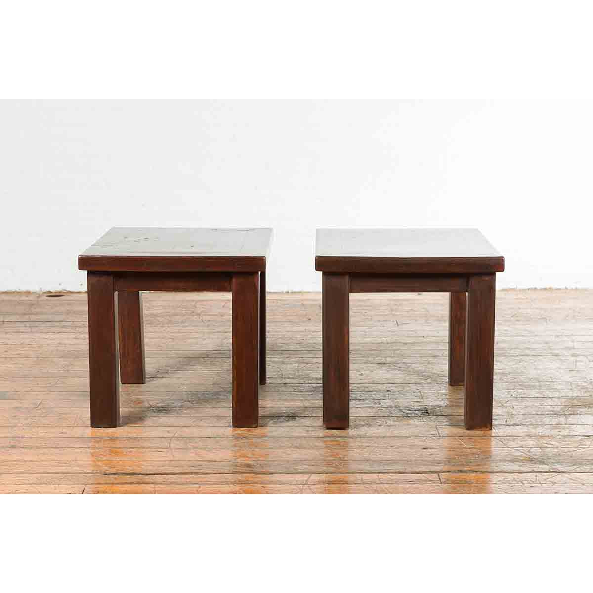 Chinese Contemporary Side Tables in Dark Patina-7. Asian & Chinese Furniture, Art, Antiques, Vintage Home Décor for sale at FEA Home