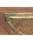 Indian 19th Century Sheesham Wood Low Demilune Table with Window Grate Iron Top-9. Asian & Chinese Furniture, Art, Antiques, Vintage Home Décor for sale at FEA Home