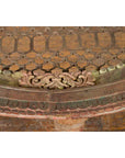 Indian 19th Century Sheesham Wood Low Demilune Table with Window Grate Iron Top-11. Asian & Chinese Furniture, Art, Antiques, Vintage Home Décor for sale at FEA Home