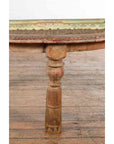 Indian 19th Century Sheesham Wood Low Demilune Table with Window Grate Iron Top-13. Asian & Chinese Furniture, Art, Antiques, Vintage Home Décor for sale at FEA Home