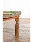 Indian 19th Century Sheesham Wood Low Demilune Table with Window Grate Iron Top-15. Asian & Chinese Furniture, Art, Antiques, Vintage Home Décor for sale at FEA Home