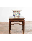 Chinese Vintage Hexagonal Planter with Pastel Foliage, Flowers and Butterflies-12. Asian & Chinese Furniture, Art, Antiques, Vintage Home Décor for sale at FEA Home