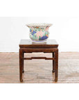 Chinese Vintage Hexagonal Planter with Pastel Foliage, Flowers and Butterflies-13. Asian & Chinese Furniture, Art, Antiques, Vintage Home Décor for sale at FEA Home