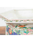 Chinese Vintage Hexagonal Planter with Pastel Foliage, Flowers and Butterflies-11. Asian & Chinese Furniture, Art, Antiques, Vintage Home Décor for sale at FEA Home