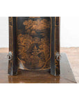 Chinese Vintage Black Lacquer Game Box with Gilded Traditional Landscape Scenes-6. Asian & Chinese Furniture, Art, Antiques, Vintage Home Décor for sale at FEA Home