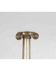 Pair of Brushed Silver over Bronze Column Candlesticks with Large Ionic Capitals-6. Asian & Chinese Furniture, Art, Antiques, Vintage Home Décor for sale at FEA Home