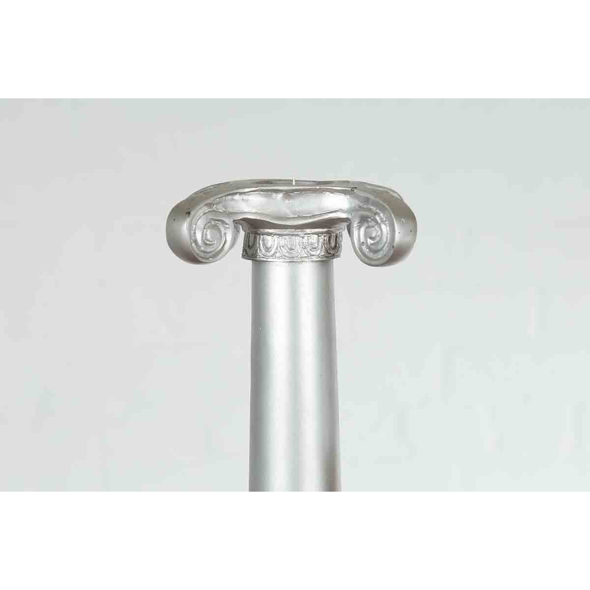 Pair of Silver over Bronze Column Candlesticks with Large Ionic Capitals-5. Asian & Chinese Furniture, Art, Antiques, Vintage Home Décor for sale at FEA Home