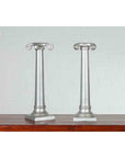 Pair of Silver over Bronze Column Candlesticks with Large Ionic Capitals-8. Asian & Chinese Furniture, Art, Antiques, Vintage Home Décor for sale at FEA Home