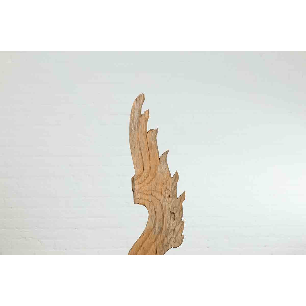 Thai Hand-Carved Wood Temple Dragon Sculpture-8. Asian & Chinese Furniture, Art, Antiques, Vintage Home Décor for sale at FEA Home