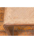 Burmese Vintage Waterfall Side Table with Rattan Woven Top and Horse Hoof Feet-6. Asian & Chinese Furniture, Art, Antiques, Vintage Home Décor for sale at FEA Home