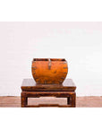 Chinese Early 20th Century Grain Basket with Red Calligraphy and Braces-7. Asian & Chinese Furniture, Art, Antiques, Vintage Home Décor for sale at FEA Home