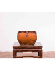 Chinese Early 20th Century Grain Basket with Red Calligraphy and Braces-9. Asian & Chinese Furniture, Art, Antiques, Vintage Home Décor for sale at FEA Home