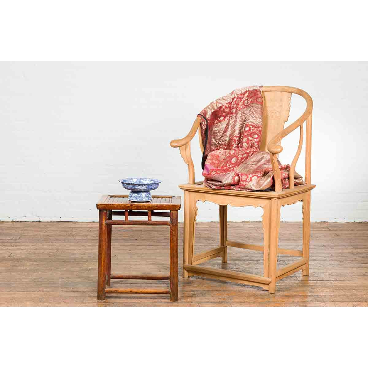 Chinese Qing Dynasty 19th Century Side Table with Split Bamboo Top and Patina-4. Asian & Chinese Furniture, Art, Antiques, Vintage Home Décor for sale at FEA Home