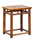 Chinese Qing Dynasty 19th Century Side Table with Split Bamboo Top and Patina-1. Asian & Chinese Furniture, Art, Antiques, Vintage Home Décor for sale at FEA Home