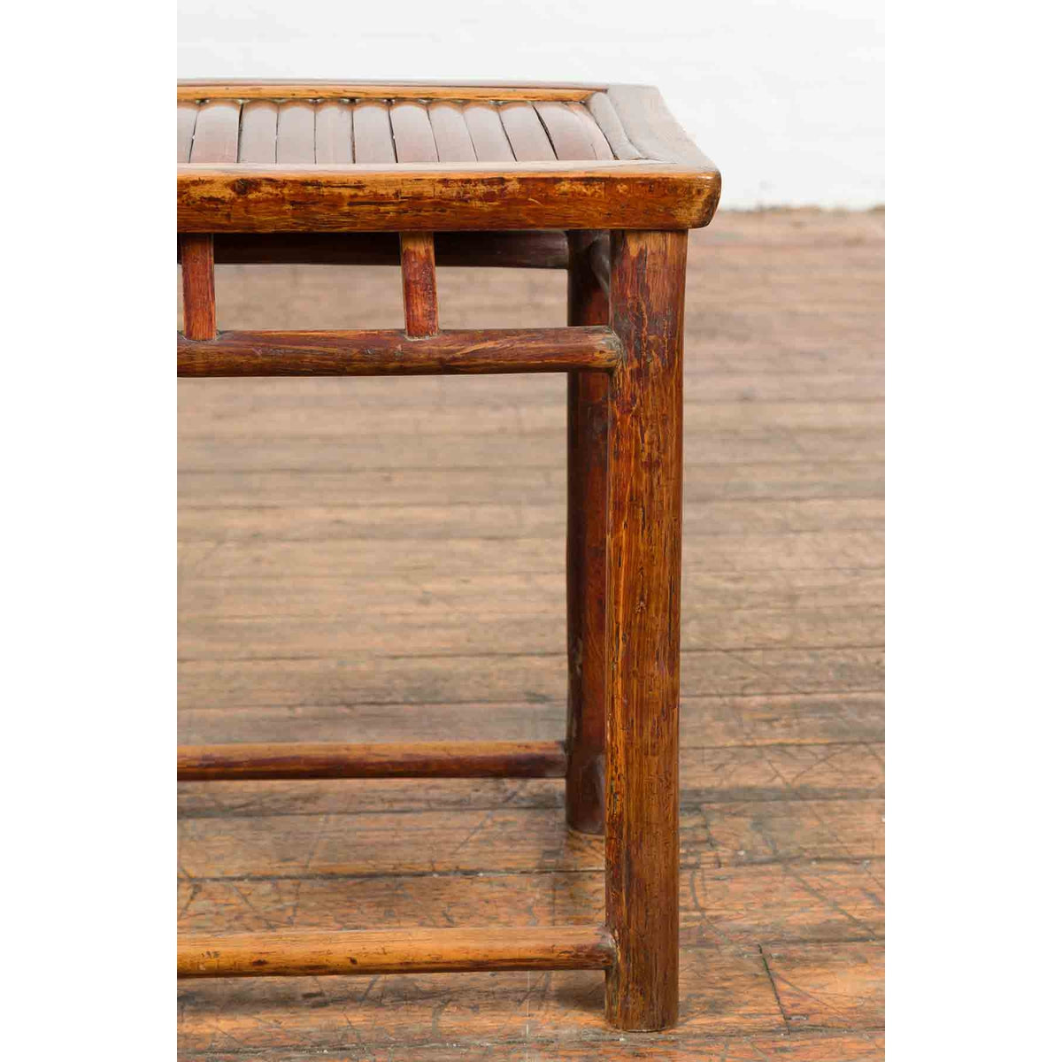 Chinese Qing Dynasty 19th Century Side Table with Split Bamboo Top and Patina-8. Asian & Chinese Furniture, Art, Antiques, Vintage Home Décor for sale at FEA Home