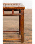 Chinese Qing Dynasty 19th Century Side Table with Split Bamboo Top and Patina-8. Asian & Chinese Furniture, Art, Antiques, Vintage Home Décor for sale at FEA Home