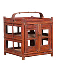 Chinese Vintage Bamboo Openwork Basket with Enclosed Shelves-1. Asian & Chinese Furniture, Art, Antiques, Vintage Home Décor for sale at FEA Home