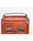 Chinese Vintage Bamboo Openwork Basket with Enclosed Shelves-9. Asian & Chinese Furniture, Art, Antiques, Vintage Home Décor for sale at FEA Home