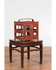 Chinese Vintage Bamboo Openwork Basket with Enclosed Shelves-4. Asian & Chinese Furniture, Art, Antiques, Vintage Home Décor for sale at FEA Home