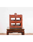 Chinese Vintage Bamboo Openwork Basket with Enclosed Shelves-6. Asian & Chinese Furniture, Art, Antiques, Vintage Home Décor for sale at FEA Home