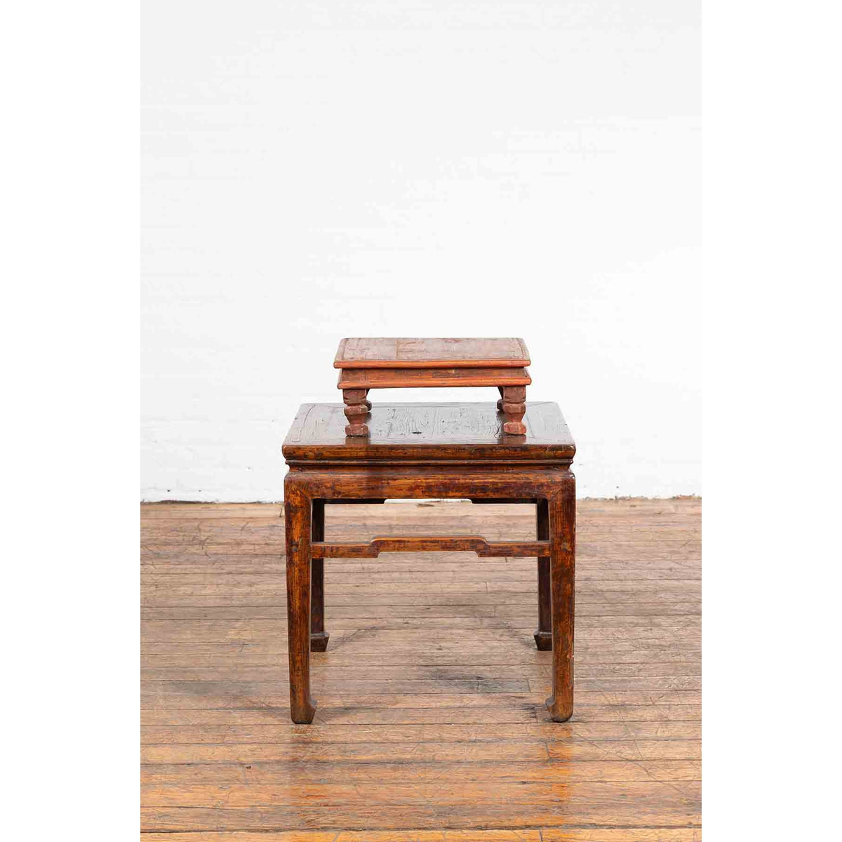 Vintage Low Wooden Indian Prayer Table-6. Asian & Chinese Furniture, Art, Antiques, Vintage Home Décor for sale at FEA Home