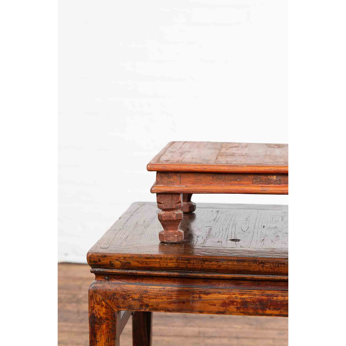 Vintage Low Wooden Indian Prayer Table-8. Asian & Chinese Furniture, Art, Antiques, Vintage Home Décor for sale at FEA Home