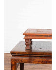 Vintage Low Wooden Indian Prayer Table-8. Asian & Chinese Furniture, Art, Antiques, Vintage Home Décor for sale at FEA Home