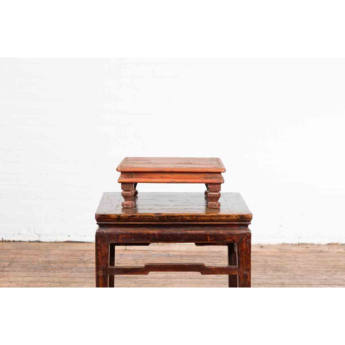 Vintage Low Wooden Indian Prayer Table-11. Asian & Chinese Furniture, Art, Antiques, Vintage Home Décor for sale at FEA Home