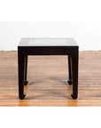 Chinese Vintage Black Lacquer Side Table with Qing Dynasty Period Stone Inset-11. Asian & Chinese Furniture, Art, Antiques, Vintage Home Décor for sale at FEA Home