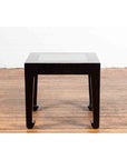 Chinese Vintage Black Lacquer Side Table with Qing Dynasty Period Stone Inset-9. Asian & Chinese Furniture, Art, Antiques, Vintage Home Décor for sale at FEA Home