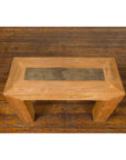 Chinese Vintage Wooden Bench with Antique Courtyard Stone Top Inlay-7. Asian & Chinese Furniture, Art, Antiques, Vintage Home Décor for sale at FEA Home