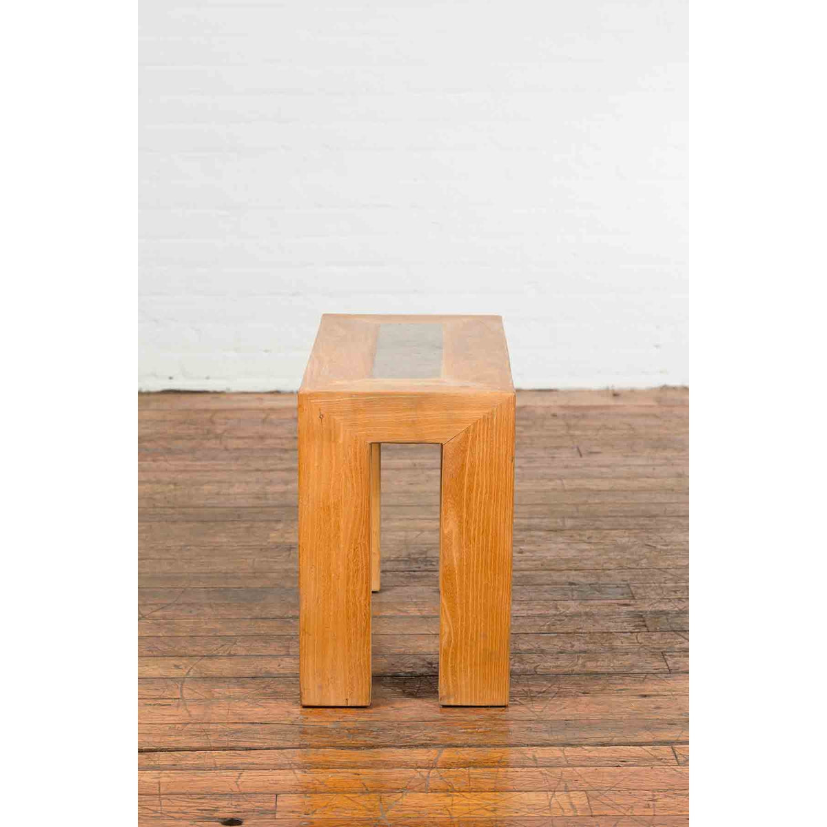 Chinese Vintage Wooden Bench with Antique Courtyard Stone Top Inlay-10. Asian & Chinese Furniture, Art, Antiques, Vintage Home Décor for sale at FEA Home
