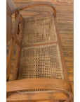 Teak Wood Country Outdoor Bench from Madura with Rattan Seat and Looping Arms-10. Asian & Chinese Furniture, Art, Antiques, Vintage Home Décor for sale at FEA Home