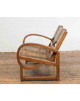 Teak Wood Country Outdoor Bench from Madura with Rattan Seat and Looping Arms-13. Asian & Chinese Furniture, Art, Antiques, Vintage Home Décor for sale at FEA Home