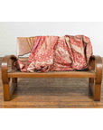 Teak Wood Country Outdoor Bench from Madura with Rattan Seat and Looping Arms-3. Asian & Chinese Furniture, Art, Antiques, Vintage Home Décor for sale at FEA Home