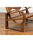 Teak Wood Country Outdoor Bench from Madura with Rattan Seat and Looping Arms-8. Asian & Chinese Furniture, Art, Antiques, Vintage Home Décor for sale at FEA Home