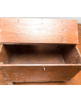 Indian 19th Century Small Wooden Box with Iron Hardware and Carved Rosacea-12. Asian & Chinese Furniture, Art, Antiques, Vintage Home Décor for sale at FEA Home