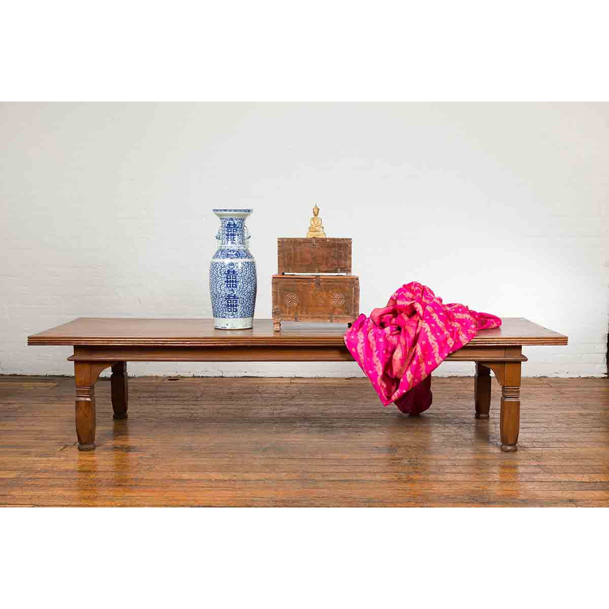 Indian 19th Century Small Wooden Box with Iron Hardware and Carved Rosacea-3. Asian & Chinese Furniture, Art, Antiques, Vintage Home Décor for sale at FEA Home