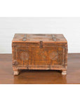 Indian 19th Century Small Wooden Box with Iron Hardware and Carved Rosacea-7. Asian & Chinese Furniture, Art, Antiques, Vintage Home Décor for sale at FEA Home