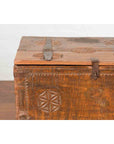 Indian 19th Century Small Wooden Box with Iron Hardware and Carved Rosacea-8. Asian & Chinese Furniture, Art, Antiques, Vintage Home Décor for sale at FEA Home