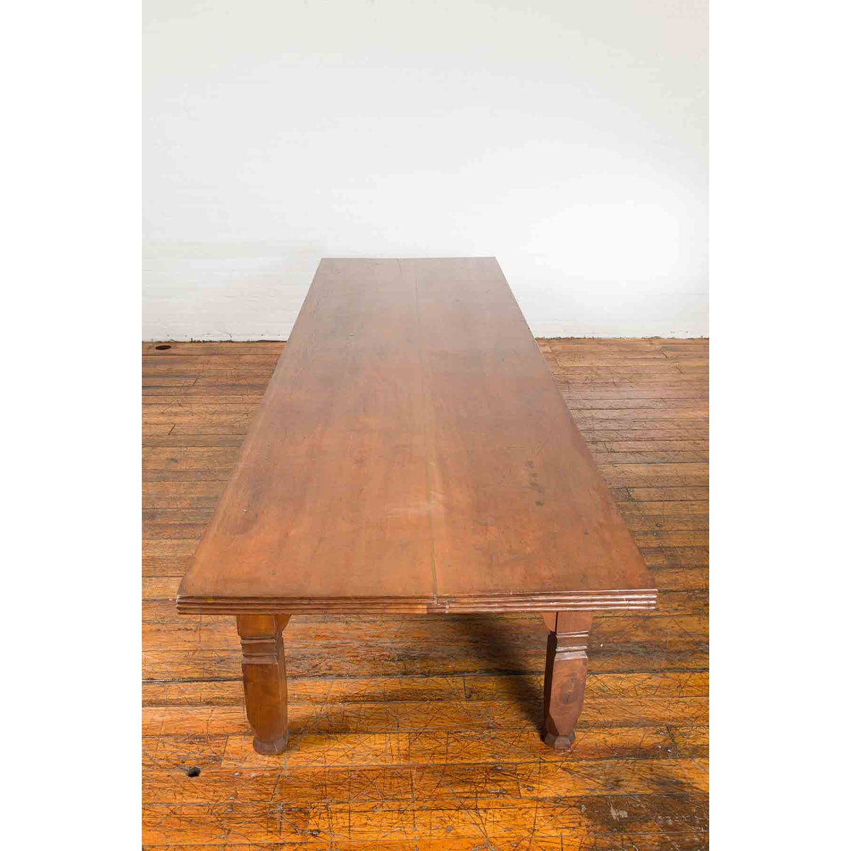 Oversized 19th Century Indonesian Coffee Table with Reeded Edge and Carved Legs-11. Asian & Chinese Furniture, Art, Antiques, Vintage Home Décor for sale at FEA Home