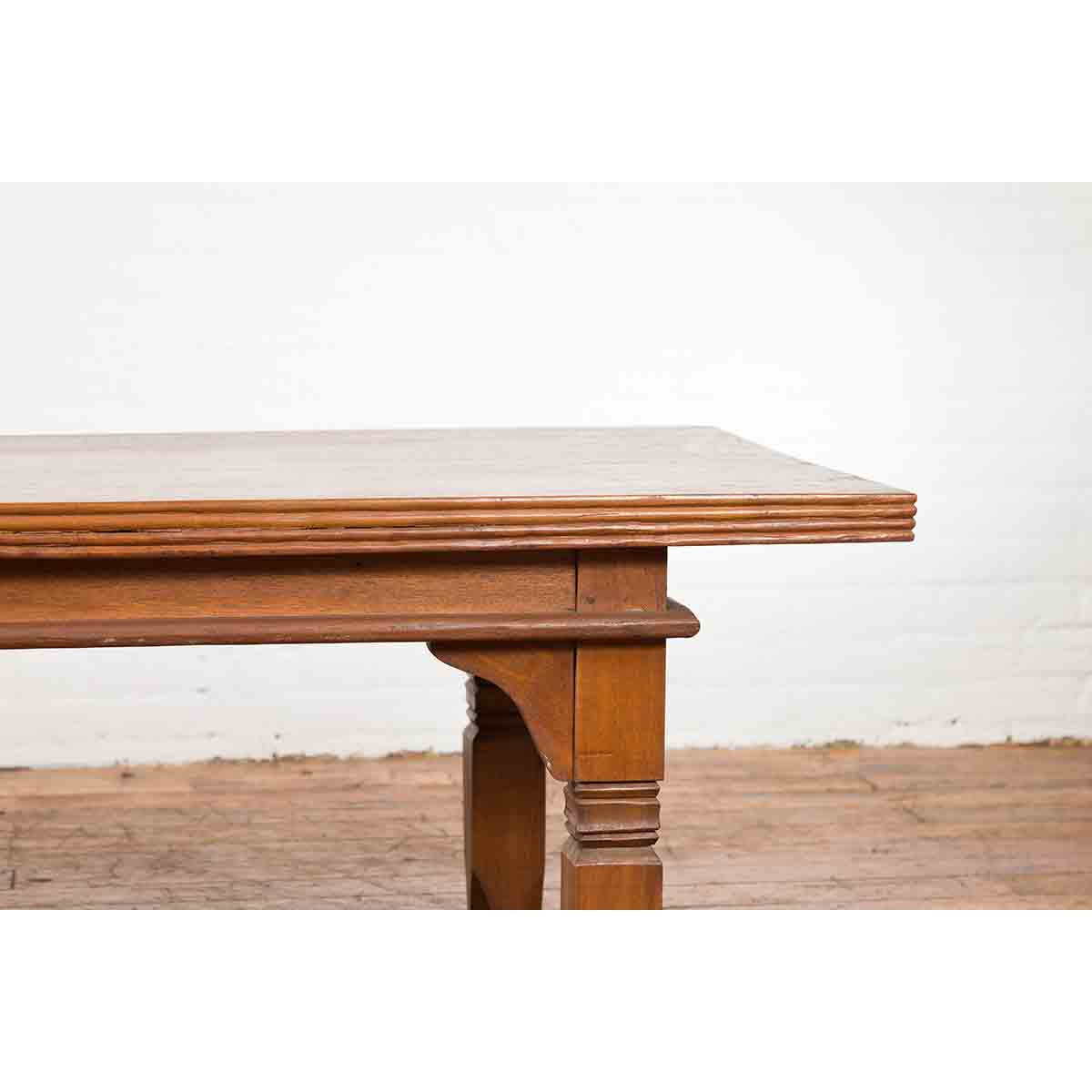 Oversized 19th Century Indonesian Coffee Table with Reeded Edge and Carved Legs-5. Asian & Chinese Furniture, Art, Antiques, Vintage Home Décor for sale at FEA Home