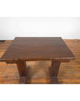 Indonesian Antique Wine Tasting Table with Rustic Appearance and Trestle Base-5. Asian & Chinese Furniture, Art, Antiques, Vintage Home Décor for sale at FEA Home