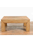 Burmese Vintage Rattan Parsons Leg Coffee Table Hand-Stitched over Wood-11. Asian & Chinese Furniture, Art, Antiques, Vintage Home Décor for sale at FEA Home