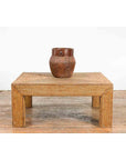Burmese Vintage Rattan Parsons Leg Coffee Table Hand-Stitched over Wood-4. Asian & Chinese Furniture, Art, Antiques, Vintage Home Décor for sale at FEA Home